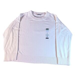 NEW Terra & Sky White Sweater 4X Plus Size Crew Neck Soft Knit Pullover Relaxed